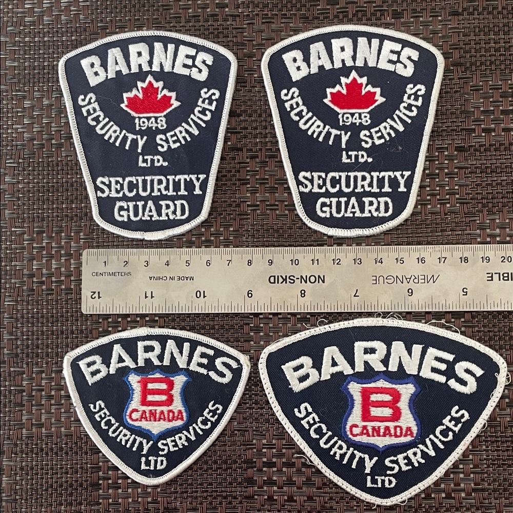 Barnes Canada Security Guard/Security Services 1980’s Embroidered Patches